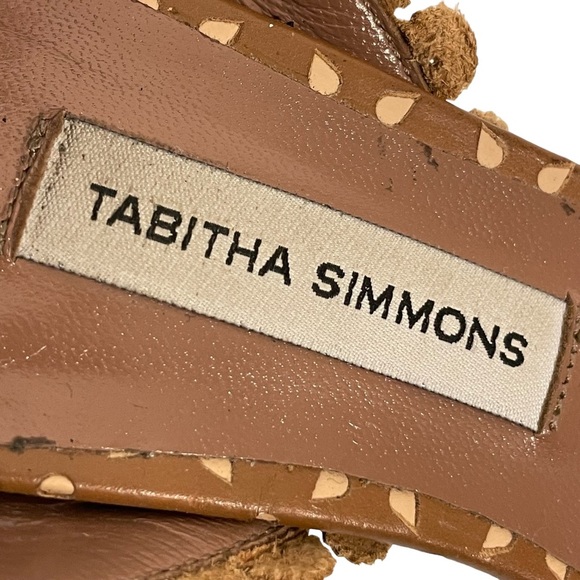 Tabitha Simmons Brown Leather Scalloped Ankle Strap Block Heel Sandal 36 US 5 - Picture 9 of 10